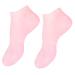Ipetboom 1 Pair Sock Moisturizing Gel Booties Titanium Ear Pick Beauty Care Silicone Gel Skin Protect Soles Essential Oil Tableware Sucker Miss Moisture Cream Pink Natural Sebs 35X7X1cm