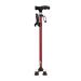 Walking Stick with LED Light Design Walking Cane Adjustable Elderly Cane for Old Man Women Adjustable Height Black (Red)