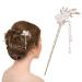 Vintage Rhinestone Pearl Flower Hair Chopsticks - 2 Pcs Chinese Hairpins for Stylish Updos & Hair Accessories - Buy Online on GoSupps.com