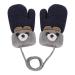 JIAHG Children's Winter Knit Gloves with String Baby Toddlers Hand-Warming Mittens Cute Cartoon Fox kids Gloves Outdoor Warm Mitts Insulated Cold Weather Gloves for 1-3 Years Boys and Girls Bear-navy