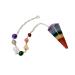 Crystal Pendulum Dowsing Pendulum Healing Crystals Orgonite Crystal Point Scrying Dowser 100% Genuine Gemstone Handcrafted Healing Crystal Gifts Witchcraft Supplies (7 Chakra with Chakra Beads Chain)