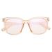 Zhuyiqz anti-blue light reading glasses clear view computer reader oversized presbyopia glasses with a flat light mirror (color: tea size: +150) +150 tea