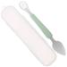 NUOBESTY Double Head Baby Silicone Food Spoon Portable Mud Scraping Scraper Fruits Food Scraping Spoon for Babies Infant Children Green