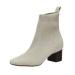 CUSHIONAIRE Women's Neely Stretch bootie +Memory Foam and Wide Widths Available 6.5 Wide Ivory