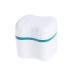 MILISTEN Denture Case with Sieve Denture Cup with Lid Storage Box for Teeth with Rinsing Basket Travel Storage Case (Green)