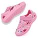 FANTURE Toddler Water Shoes Boys Girls Quick-Dry Aqua Socks Lightweight Closed-Toe Outdoor Sport Sandal(Toddler/Little Kid) 10 Toddler 02-l.pink