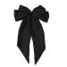 JSGHGDF Bow-Hair Clip Women Large knot Stain Hairpin Barrettes Girls Solid Color Clip Hair Accessory Headwear Gift Black