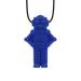ARK chewing chain in various strengths and shapes with adjustable tears and ATC care instructions - sensory necklace biting block chewing teething autism (robot soft dark blue) robot soft dark blue