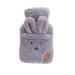 Dlandz Large 1 piece of rabbits plush fabrics heat bottle Bag winter warm warmth reusable hand warmer Handfoot Warmer (color: gray)