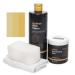 Furniture Clinic - Easy Leather Restoration Set - Leather Cleaner and Color Refreshment balm - scratches abrasions - bleachs - car seats sofas clothing shoes and bags (cream)