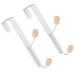 ABOOFAN 2pcs No Punching Door Hook Heavy Duty Clothes Rack Coat Hanging Holder Over Door Organizer Rack Bags