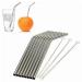 Stainless Steel Metal Drinking Straw Reusable Straw with Cleaner Brush Kit Portable Straw for Travel Home Bar Party Accessory