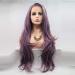 xiweiya Purple Wig Long Body Wave Synthetic Purple Lace Front Wig Piano Purple Color Nature Hairline Wig Middle Part Heat Resistant Fiber Natural Hairline Hair For Women 24 inch 180% Density Wig