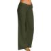 Nursling Linen Crop Pants for Women - Elastic Waist Tapered Casual Trouser in Green - X-Large - Buy Online on GoSupps.com