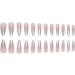 Justotry 24 Pcs Pearl Stiletto Fake Nails - Gradient Grey French Press on Nails for Women - Acrylic Extra Long False Nails with Glue - Nail Art - Buy Online on GoSupps.com