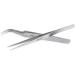 FEITA Pro Eyelash Extension Tweezer Set - Straight & Curved Pointy Precision Fine Tip Tweezers - Silver (2Pcs) - Buy Online on GoSupps.com