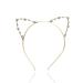 Rhinestone Cat Ears Headband Crystal Kitty Hair Band for Women Girls  Lovely Alloy Cat Ears Hair Hoop for Halloween Cosplay Costume Party (Gold)