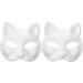 Ifundom cat mask Therian-Mask 2 pieces white cat masks manual paint paper Unpainted empty animal half-face masks for Halloween masquerade cosplay party accessories