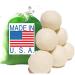 Six Eco-Friendly 100% Wool Dryer Balls with Free Eco-Felt Gift Bag Handmade in America 100% Premium Wool XL Natural and Unscented (Green) Green Bag