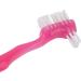 Press Brush for False Teeth Cleaning - Dual-Sided Plaque Removal Brush for Seniors | Travel-Friendly Prosthesis Holder (Pink) - Buy Online on GoSupps.com