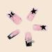 Buy BABALAL French Tip Press on Nails - Medium Square Black Pink 24Pcs 3D Star Charm Acrylic Fake Nails for Women & Girls - Buy Online on GoSupps.com