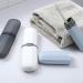 Qwertfeet Travel Toothbrush Case - Stretchable Toothpaste Holder Anti-Bacterial Adjustable Box Transparent White - Ideal for International Travel - Buy Online on GoSupps.com
