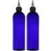 BRIGHTFROM Twist Top Applicator Bottles, 16 OZ, Squeeze Empty Plastic Bottles, Black Nozzle, BPA-Free, PET, Refillable, Open/Close Nozzle - Multi Purpose (Blue) 2 Pack