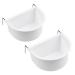 MEISH 2Pcs Bird Feeding Dish Bird Cage Feeding Bowls D-shaped Bird Food Plastic Cups with Hook Hanging Cup Food Dish