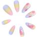 yomoe Rainbow Small Flower Sticker Diamond French Wearable Nails Wearable Press on Nails Full Cover Nail Tips - Buy Online on GoSupps.com