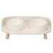 Increased ceramic bowls for cats double increased feed and water bowls prevent pouring.Increased bowls to protect the cervical spine for cat needs (white)