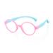 Kids Silicone Frame Glasses Radiation Resistant Computer Glasses for Children Anti Blue Light Glasses for Video Games Pink/Green