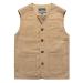 Gihuo Men's Fishing Vest Utility Safari Travel Vest Military Work Vest Khaki Large