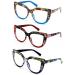 100 Classic Floral Oversized Cat Eye Blue Light Glasses for Women - Anti-Glare Reading Glasses - 3-Pack Spring Hinges - Stylish 3.0x Magnification - Buy Online on GoSupps.com