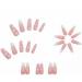 Gradient Pink Cloud Rhinestone Long Coffin False Nails - 24PCS Full Cover Press on Nails for Party, Prom, Women Style - Shop Now! - Buy Online on GoSupps.com