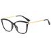 Fuqinqingoz reading glasses oversized trendy computer reader anti-blue light presbyopia glasses glare-free flat light level (color: Black Size: +300) +300 black
