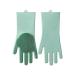 ESASAM Cleaning Gloves Silicone Dishwashing Gloves Household Kitchen Green (15.7 * 35.5cm) Waterproof Rubber Multifunctional Durable Thick Housework Gloves