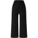Gufesf Women's Cotton Linen Palazzo Pants - High Waisted Wide Leg Trousers with Pockets in Black (Small) - Buy Online on GoSupps.com