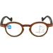 Retro Wood Grain Reading Glasses - Round Multifocus Blue Light Blockers for Men & Women +1.5 Brown - Buy Online on GoSupps.com