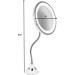 Homegenix LED Lighted Vanity Mirror with 10x Magnification - Adjustable Goose Neck Desk & Travel Makeup Mirror, Nickle Finish - Buy Online on GoSupps.com