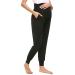 Love2Mi Maternity Women's Casual Pants Stretchy Comfortable Lounge Jogging Trousers M Black