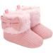 Baby Winter Fleece Booties | Non-Slip Soft Sole Shoes for Boys and Girls | Adjustable Crawling Prewalker Boots | 6-12 Months | D Pink - Buy Online on GoSupps.com
