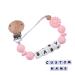 Personalized Pacifier Clip with Name Teethers & Small Toys in Place Little Daisy Pacifier Clip Silicone Pacifier Clip Customized Pacifier Fixer (Pink)