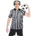 Official Men's Referee Jersey - Black & White Striped Shirt with Collar Yellow Penalty Flag & Stainless Steel Pipe for Basketball & Football - Buy Online on GoSupps.com