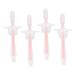 Frcolor 4 pieces toddler toothbrush baby training toothbrush toothbrush made of silicone baby toothbrush with lid training brush. Infant toothbrush newborn suction cup bristles pink