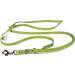 COPCOPET-fat leather line for dogs-3-way adjustable dog leash made of soft leather with carabiners & fittings made of chrome-braided leash 100% handmade in Germany (2.40m x 8mm | green) 2.40 m x 8 mm green