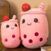 Domeilleur BoBa Plushie 24cm Red Soft Pillow Stuffed Toy | Bubble Tea Cup Shaped Hugging Cushion | Gift for Girlfriend | Skin-friendly Comfortable Cuddle Toy - Buy Online on GoSupps.com