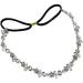 Women Silver Rhinestone Flower Hair Band Elastic Headband Hair Band - Buy Online on GoSupps.com