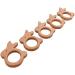 Wendysun 10pcs Cartoon Wood Teether - Natural Animal Rabbit Shape Baby Teething Nursing Beech Teether Toy - Buy Online on GoSupps.com