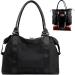 JSAHAH Women Tote Bag Travel Duffel Bag Carry On Luggage Bag Sports Gym Bag Black