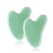 Gua Sha Facial Massage Tool: 2 Pack Natural Jade Stone Guasha Board for Face and Body - Gua Sha Scraping Massage Tool for SPA Acupuncture Therapy Trigger Point Treatment (Green 2Pcs)